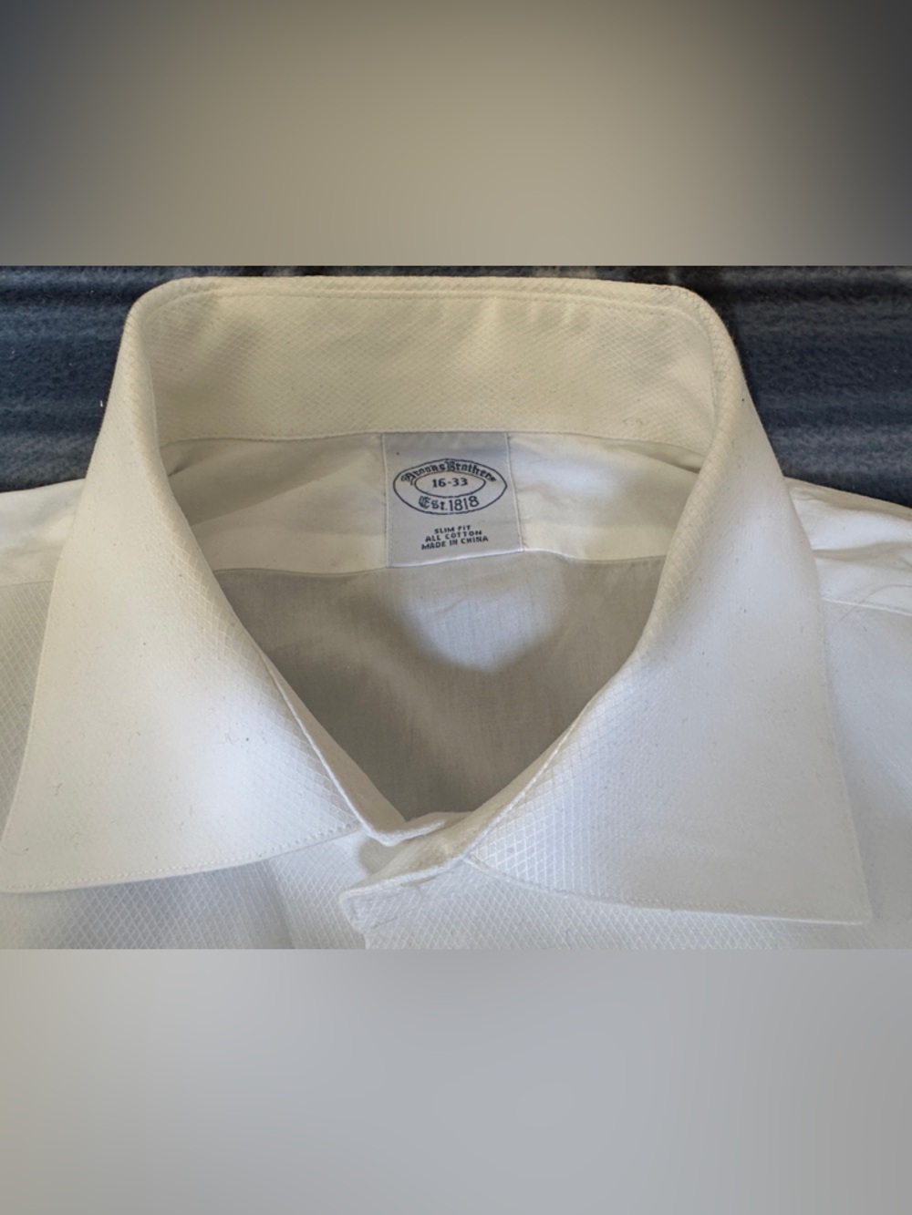 Brooks Brothers Classic Slim Fit Spread Collar White Men’s Tuxedo Shirt Size 16